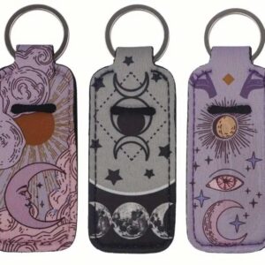 Sun & Moon Themed Lipstick Holder Keychains
